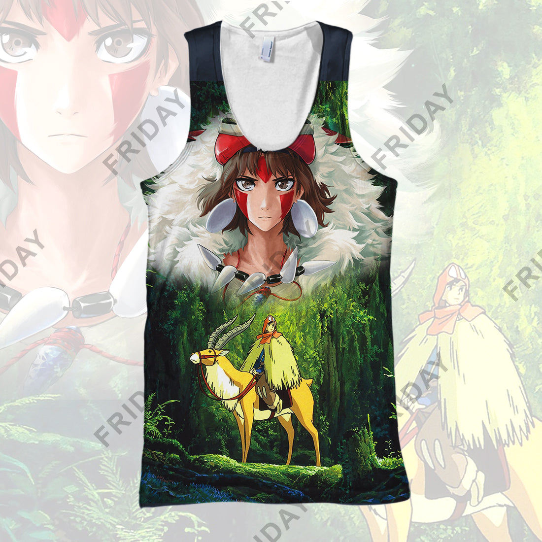 Unifinz Ghibli T-shirt Princess Mononoke Wolf Girl Hoodie Amazing High Quality Ghibli Hoodie Sweater Tank 2024