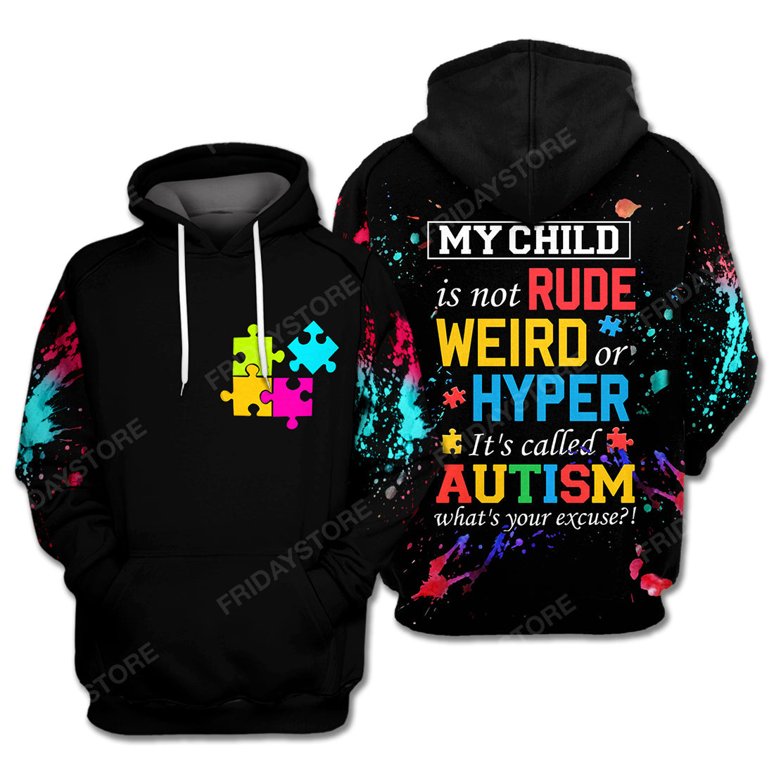 Unifinz Autism T-shirt My Child Is Not Rude Weird Or Hyper T-shirt Autism Hoodie Autism Apparel 2022