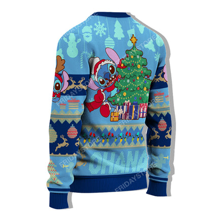 Unifinz LAS Sweater Ohana Hug Christmas Ugly Sweater Cute Amazing DN Stitch Ugly Sweater 2023