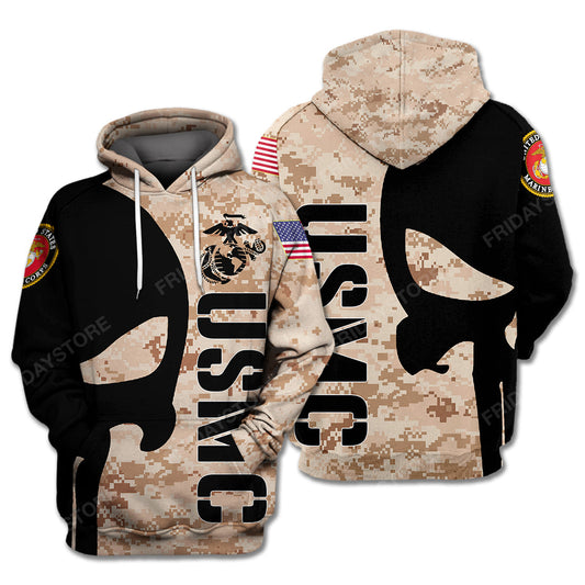 Unifinz Veteran Hoodie Mens Womens USMC Hoodie US Marine Corps Shirt Awesome Veteran Military Apparel 2022