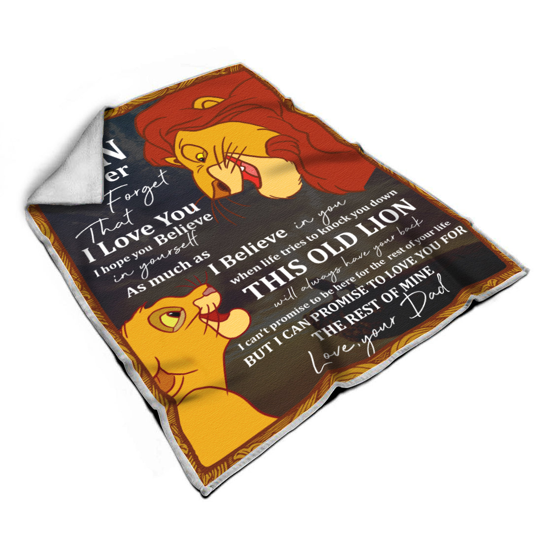 Unifinz LK Blanket Mufasa & Simba Father And Son - To My Son Blanket High Quality DN LK Blanket 2023