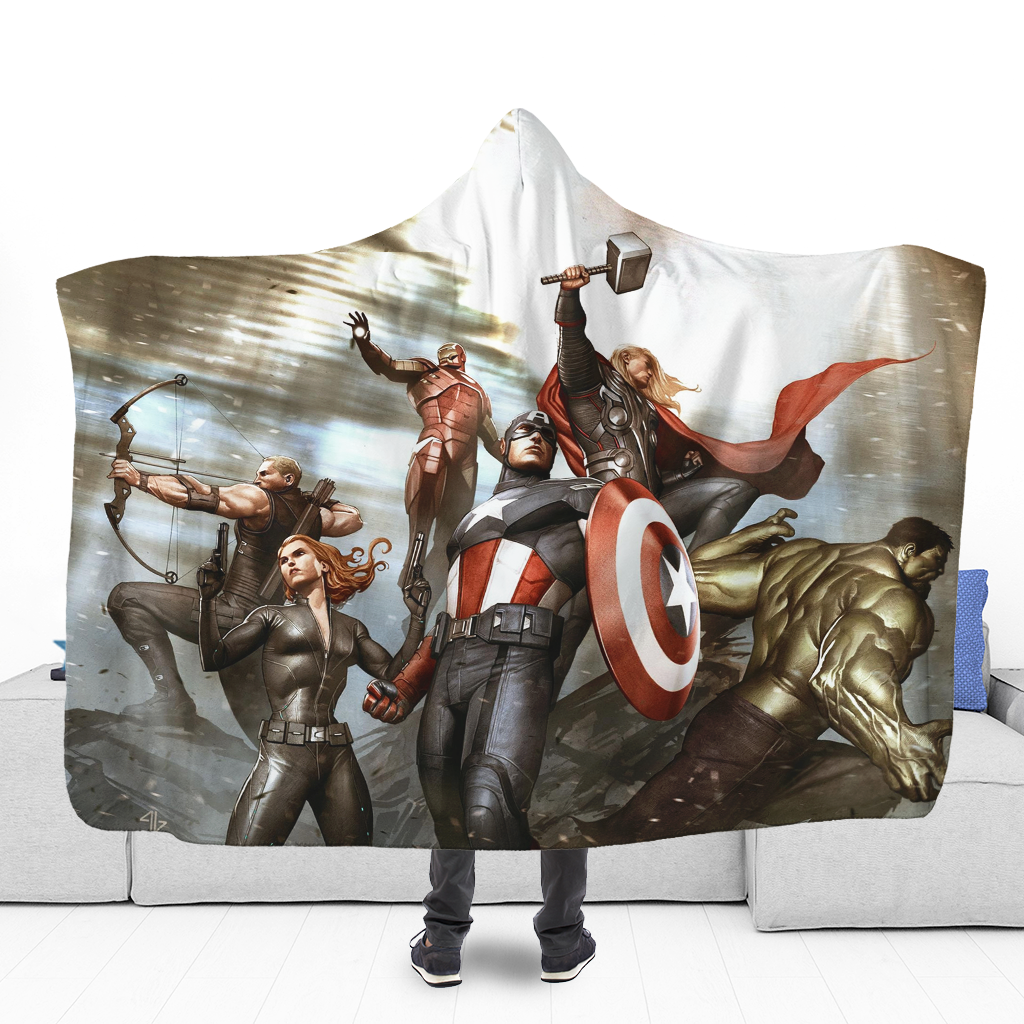 Unifinz MV Avengers Blanket The First A Hooded Blanket Awesome MV Blanket 2022