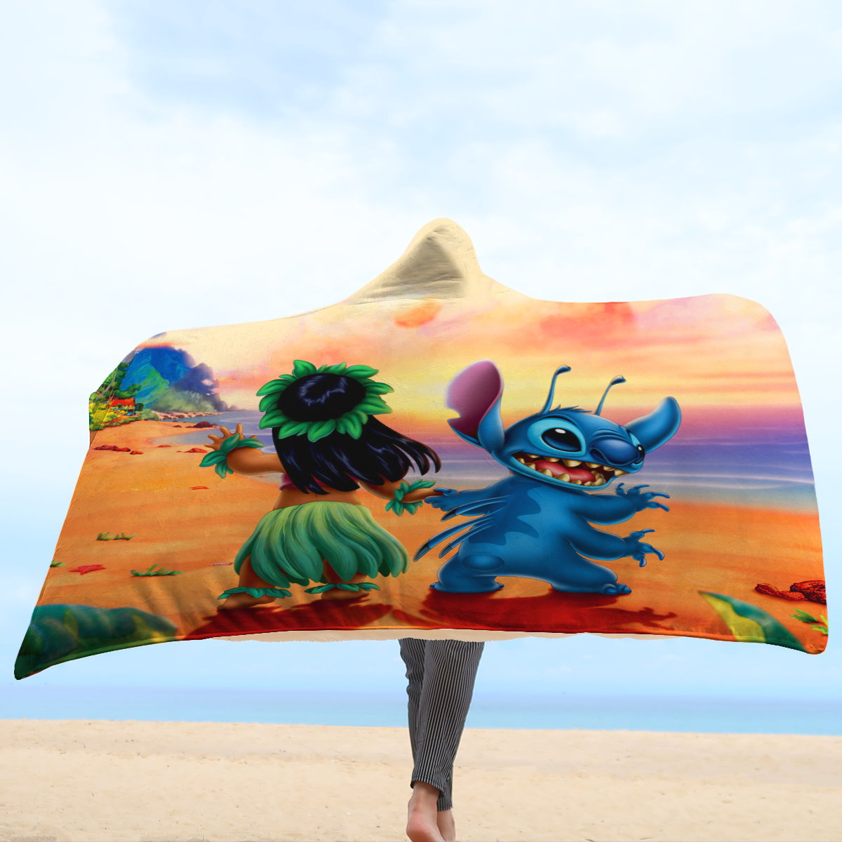 Unifinz L&S DN Blanket L&S Sunset Beach Hooded Blanket Amazing DN Blanket 2022