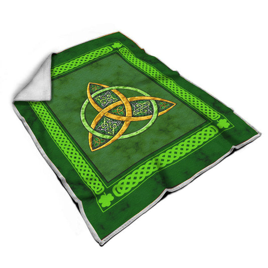 Unifinz ST Patrick's Day Blanket Celtic Trinity Knot Irish Blanket High Quality ST Patrick's Day Blanket 2022