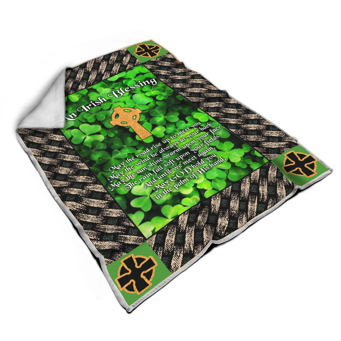 Unifinz St. Patrick's Day Blanket Irish Blessing May The Road Rise Up to Meet You Poem Blanket Amazing St. Patrick's Day Blanket 2022