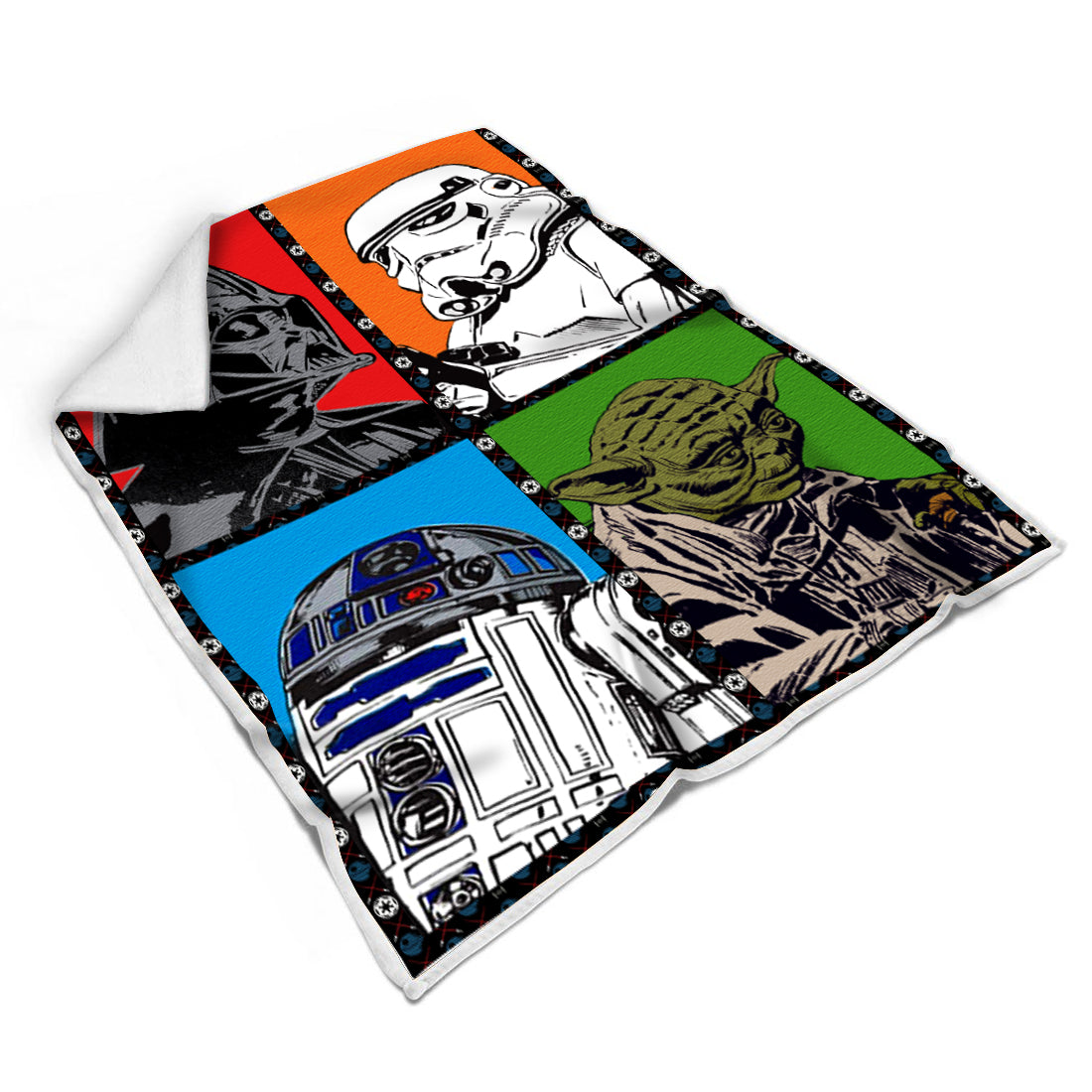 Unifinz SW Blanket D. Vader Yoda Storm trooper R2 - D2 Blanket High Quality SW Blanket 2022