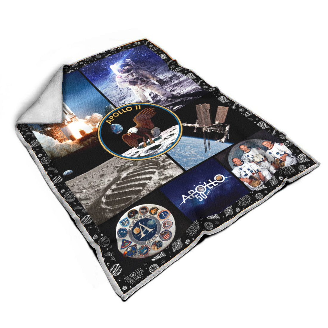 Unifinz NASA Blanket 50th Anniversary Apollo 11 Blanket Awesome NASA Blanket 2023
