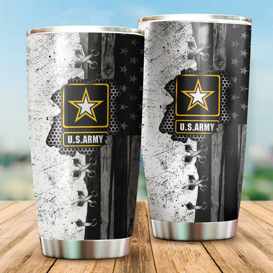 Unifinz Veteran US Army Tumbler 20 oz American Flag Awesome Tumbler 20 oz Military Tumbler 2022