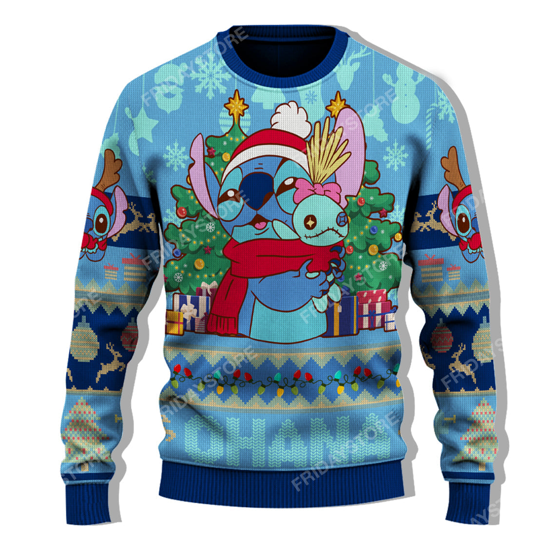 Unifinz LAS Sweater Ohana Hug Christmas Ugly Sweater Cute Amazing DN Stitch Ugly Sweater 2024