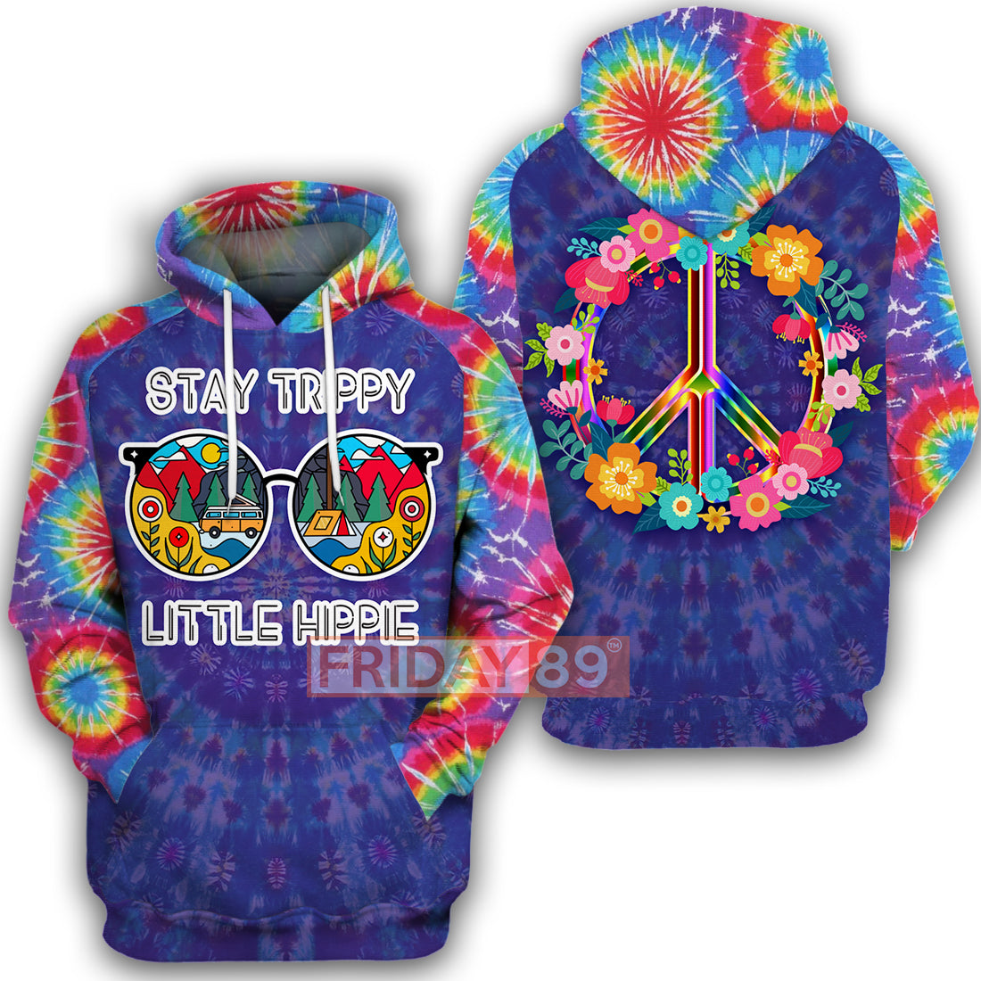 Unifinz Hippie Hoodie Little Hippie Peace Love Tie Dye T-shirt High Quality Hippie Shirt Sweater Tank 2022