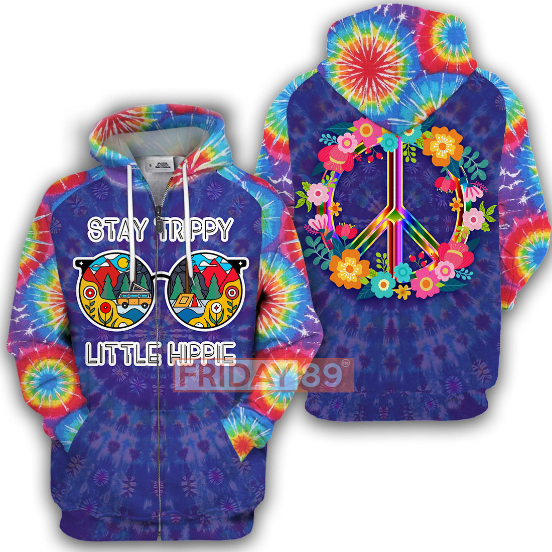 Unifinz Hippie Hoodie Little Hippie Peace Love Tie Dye T-shirt High Quality Hippie Shirt Sweater Tank 2023