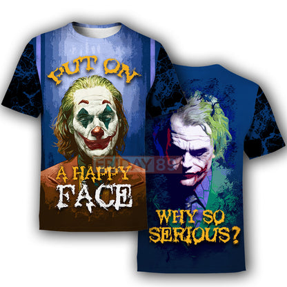 Unifinz DC Joker T-shirt A Happy Face - Why So Serious T-shirt Cool DC Joker Hoodie Sweater Tank 2025