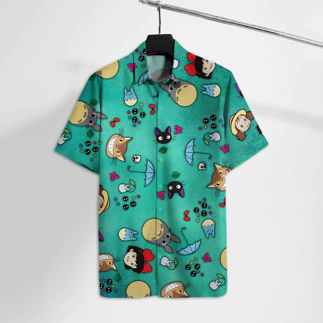 Unifinz GB Hawaiian Shirt S.Ghibli Emoji Faces Hawaii Tshirt Cute High Quality GB Totoro Aloha Shirt 2022
