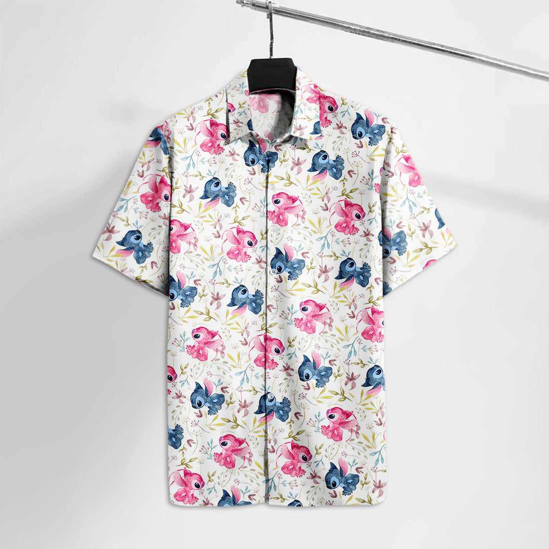 Unifinz DN Hawaiian Shirt Stitch Blue And Pink Pattern Hawaii Tshirt Cute High Quality DN Stitch Aloha Shirt 2022