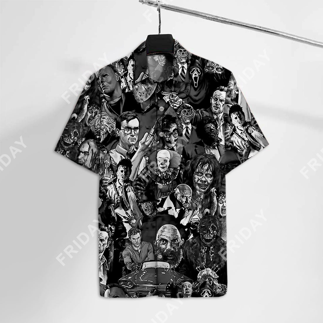 Unifinz Horror Hawaiian Shirt All Horror Movie Characters Hawaii Tshirt Cool Amazing Horror Aloha Shirt 2022
