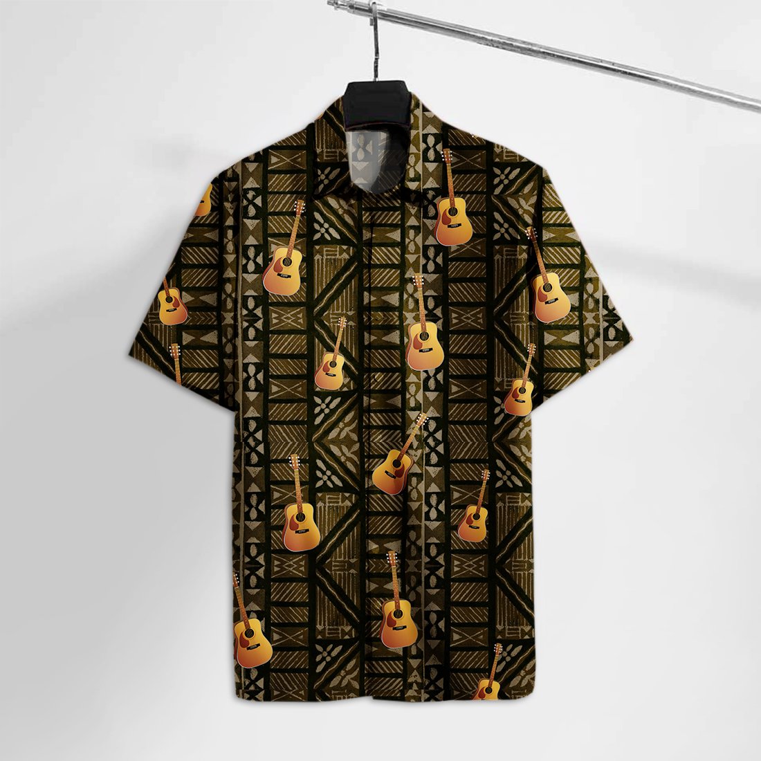 Music Acoustic Guitar Pattern Hawaii Tshirt