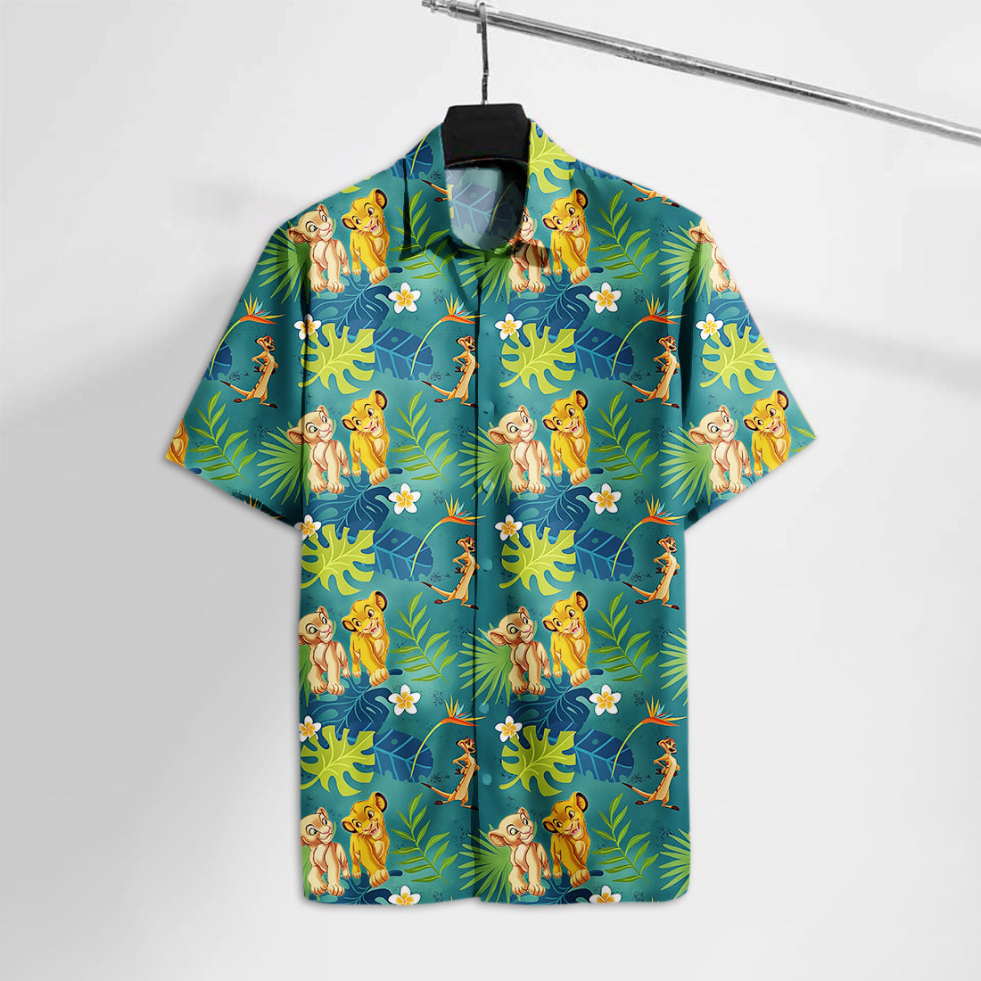Unifinz LK Hawaiian Shirt Simba & Nala Timon Green Floral Hawaii Tshirt Awesome DN LK Aloha Shirt 2022