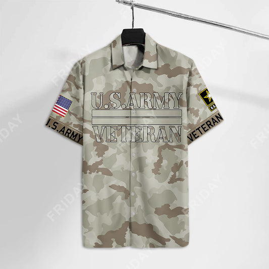 Unifinz Veteran Hawaiian Shirt US Army Uniform Aloha Shirt Veteran Aloha Shirt Military Hawaii Shirt 2022