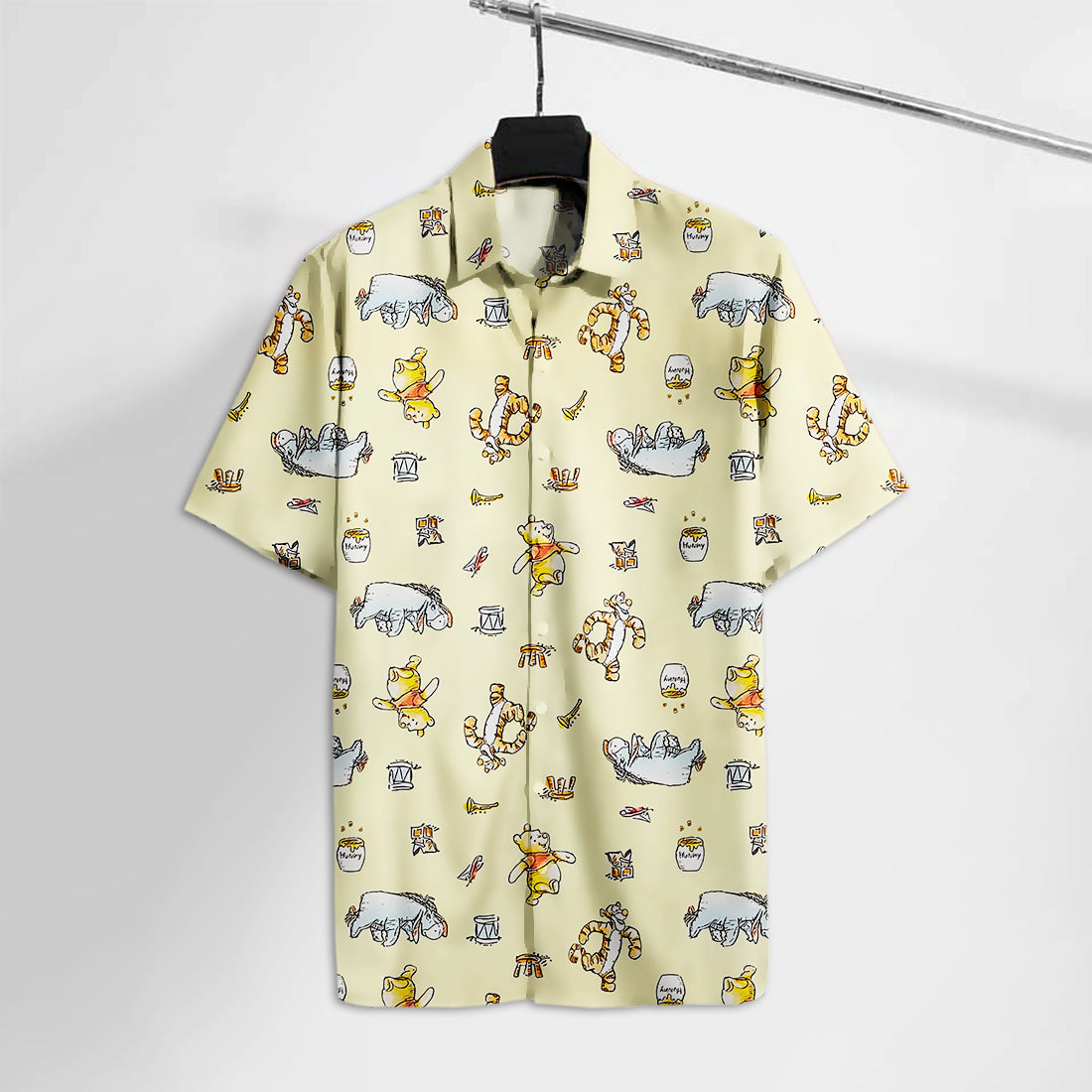 Unifinz DN WTP Hawaiian Shirt Yellow Pooh Bear Comic Hawaii Tshirt Awesome High Quality DN WTP Aloha Shirt 2022