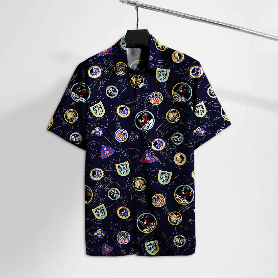 Unifinz NASA Hawaiian Shirt NS Logos of Apollo missions Landing On The Moon Hawaii Tshirt Cool Amazing NASA Aloha Shirt 2022