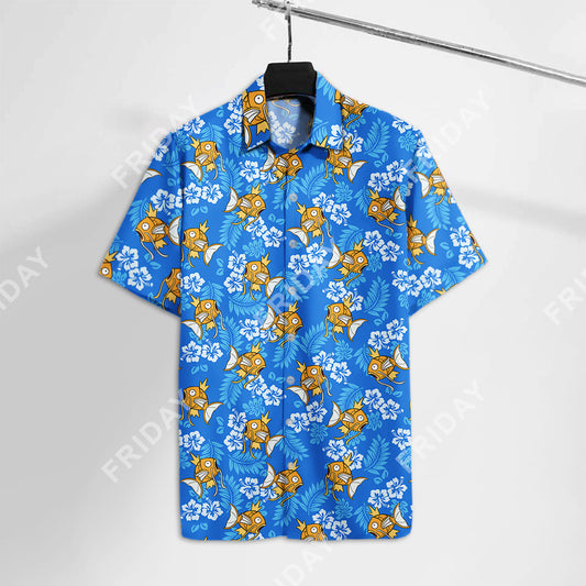 Unifinz Pokemon Hawaiian T-shirt Magikarp Hawaii Shirts Pokemon Aloha Shirts 2022