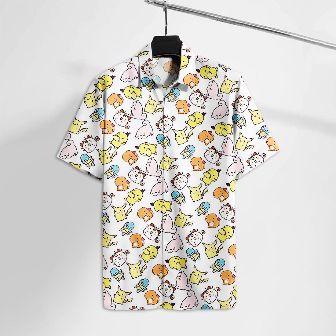 Unifinz PK Hawaiian Shirt Adorable Poke Pika Chibi Hawaii Tshirt Cute High Quality PK Aloha Shirt 2022