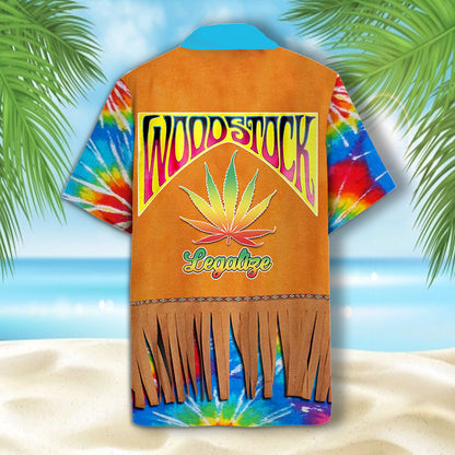 Hippie Hawaii Shirt Woodstock Legalize Tie Dye Costume Hawaiian Aloha Shirt