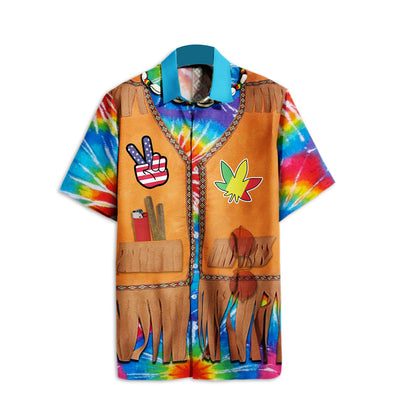 Hippie Hawaii Shirt Woodstock Legalize Tie Dye Costume Hawaiian Aloha Shirt