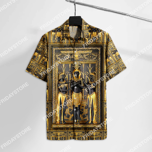 Unifinz Egyptian Hawaiian Shirt Pharaoh Hawaii Tshirt Awesome Egyptian Aloha Shirt 2022