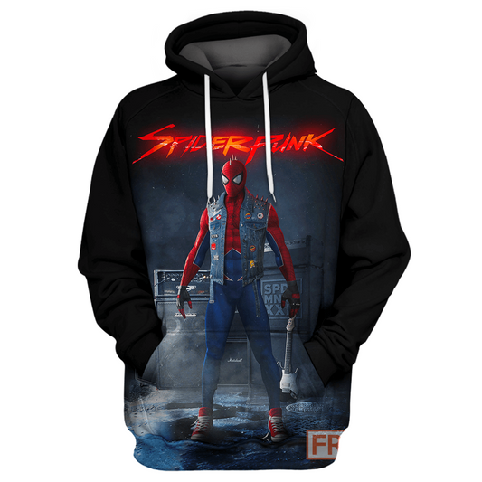 Unifinz Spiderman Hoodie SpiderPunk Rock Star T-shirt Amazing MV Hoodie Sweater Tank 2022