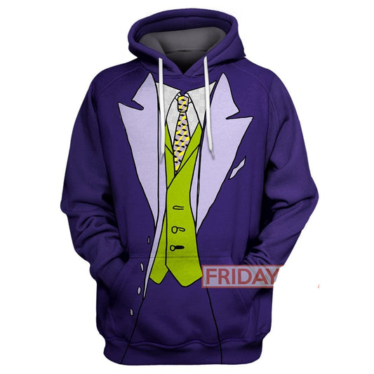 Unifinz Joker Hoodie Joker Suit Cosplay T-shirt Cool High Quality Joker Shirt Sweater Tank 2022