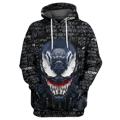 Unifinz MV Venom T-shirt We Are Venom Black & Blue 3D Print T-shirt MV Venom Hoodie Sweater Tank 2022