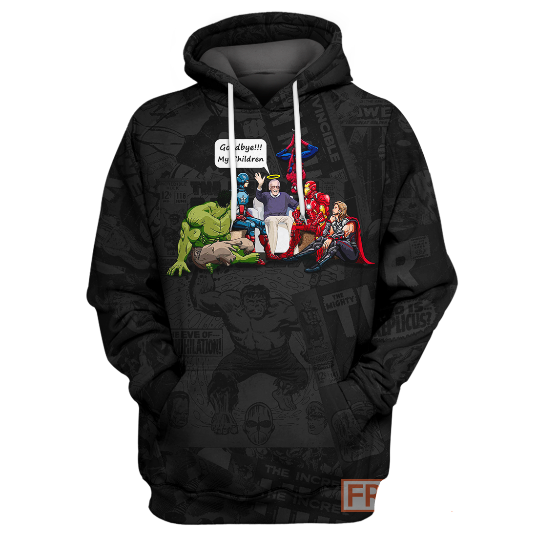 Unifinz MV Hoodie Goodbye My Children - Stan Lee Black Super Heroes Shirt MV Shirt Sweatshirt Tank 2022