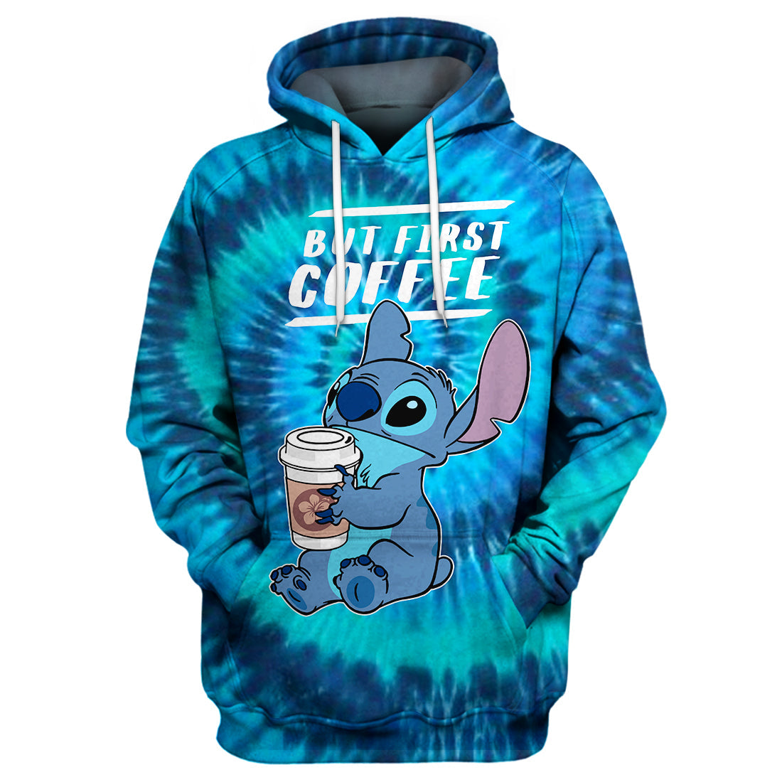 Unifinz DN Stitch T-shirt But First Coffee - Stitch Tie Dye T-shirt DN Stitch Hoodie Sweater Tank 2022