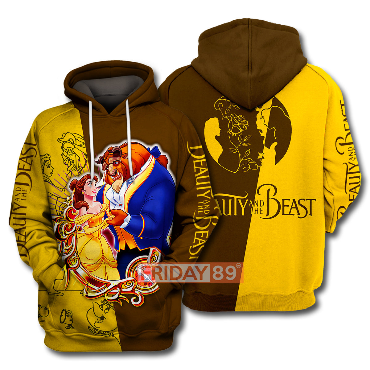 Unifinz DN T-shirt Beauty & The Beast DN Animated Film 3D Print T-shirt Amazing DN Beauty & The Beast Hoodie Sweater Tank 2022