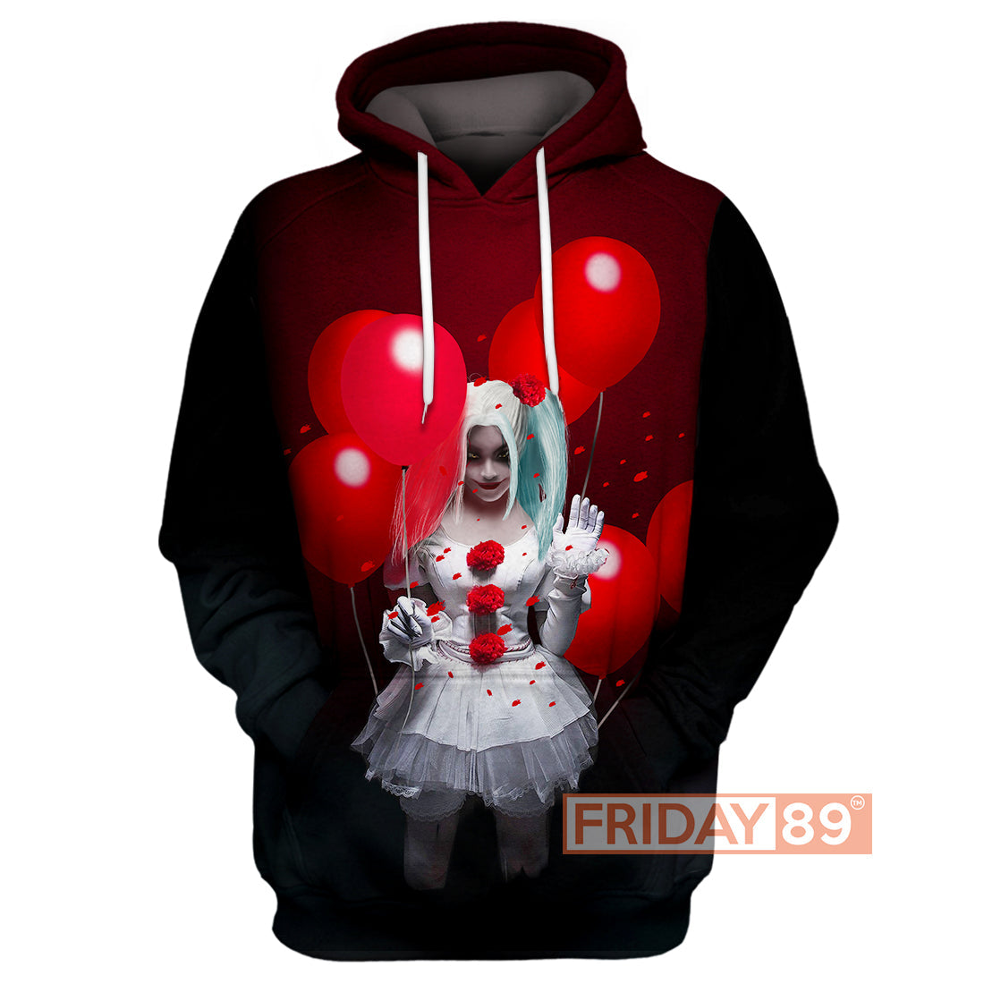 Unifinz DC Harley Quinn T-shirt Dr Harleen Frances Quinzel H.Quinn Red Balloon 3D Print T-shirt DC Harley Quinn Hoodie2022