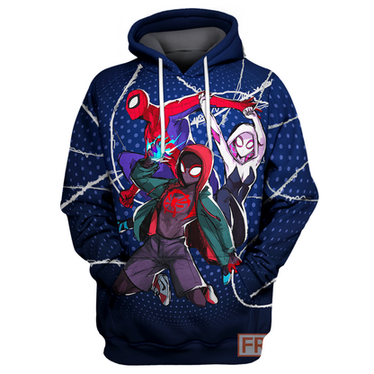 Unifinz MV Spiderman Hoodie Spider Man New Universe 3D Print T-shirt MV Spiderman Shirt Sweater Tank 2022