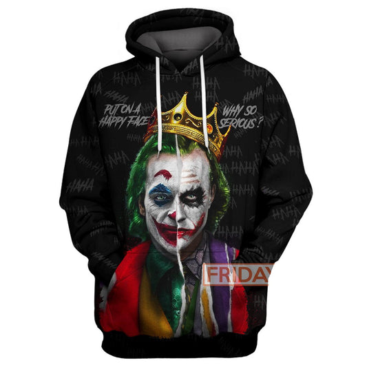 Unifinz DC Joker Hoodie Notorious Joker T Shirt Why so serious shirt Joker Hoodie Black T-shirt DC Joker Shirt Sweater Tank 2022