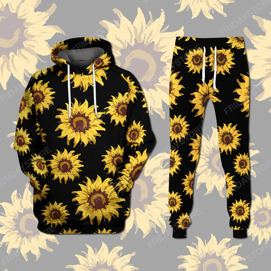 Unifinz Sunflower Pants Women Yellow Sunflower Jogger Set Sunflower Jogger 2022