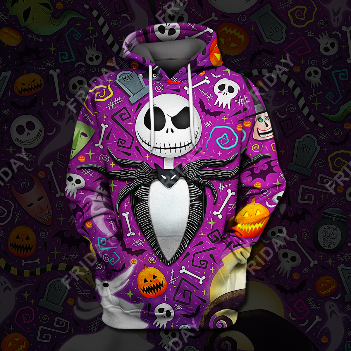 Unifinz TBNC T-shirt Pumpkin King With Halloween Items T-shirt Amazing DN TBNC Hoodie Sweater Tank Jack Skellington Hoodie Shirt 2022