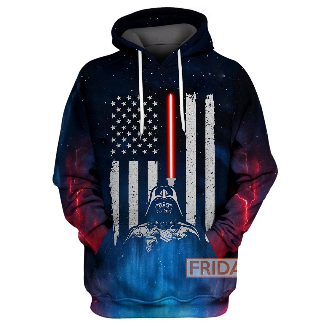 Unifinz SW T-shirt SW D.Vader Lightsaber American Flag 3D Print T-shirt Cool SW Hoodie Sweater Tank 2022