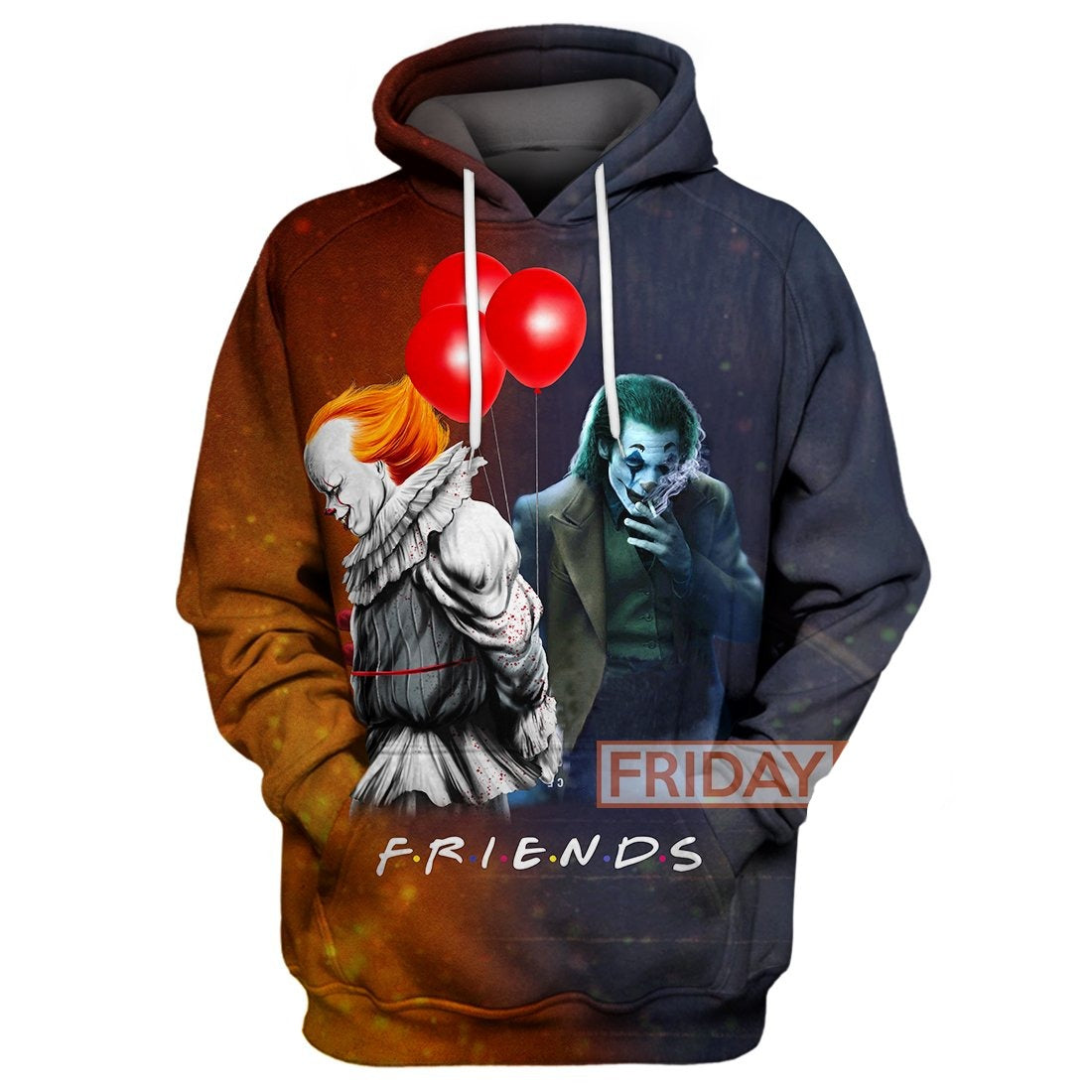 Unifinz Joker IT Hoodie Joker And Pennywise Friends T-shirt Cool Joker IT Hoodie Sweater Tank 2022