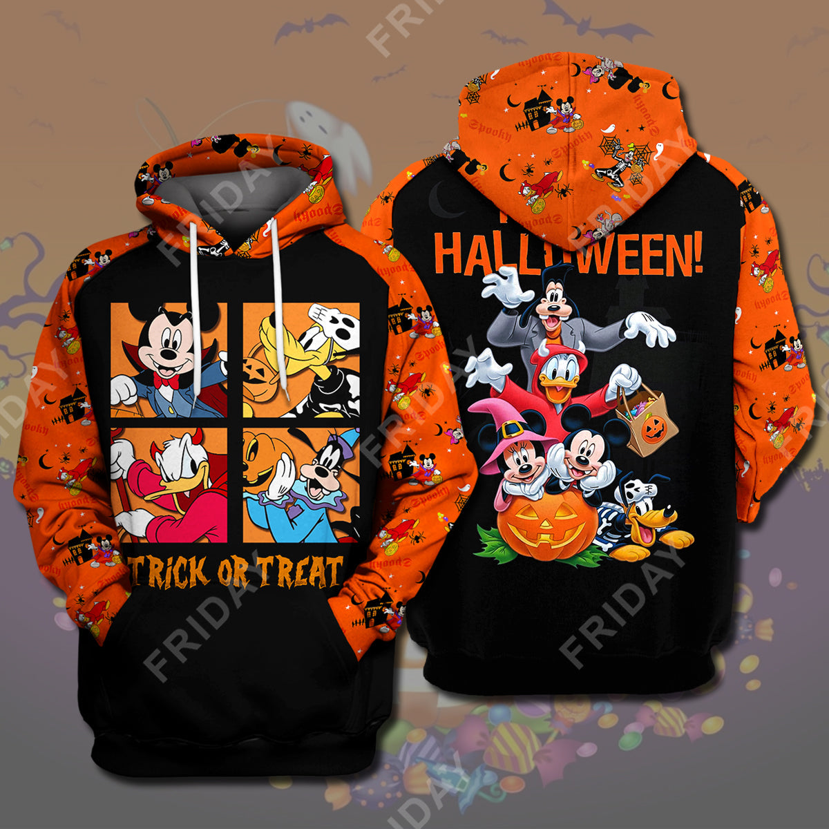 Unifinz DN T-shirt House Trick Or Treat Happy Halloween T-shirt Cute DN MK Mouse Hoodie Sweater Tank DN Halloween Hoodie Shirt 2022