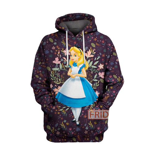 DN Alice In Wonderland T-shirt Alice With Flowers T-shirt Hoodie Adult