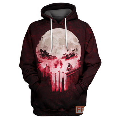 Unifinz MV Punisher Hoodie Punisher Red Moon 3D Print T-shirt MV Punisher Shirt Sweater Tank 2022
