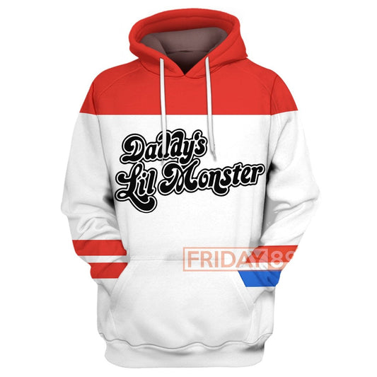 Unifinz DC H.Quinn T-shirt H.Quinn Daddy's Lil Monster 3D Print T-shirt Amazing DC H.Quinn Hoodie DC H.Quinn Cosplay Costume 2022