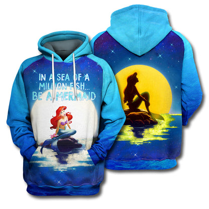 Unifinz DN TLM T-shirt Be A Mermaid 3D Print T-shirt Amazing DN TLM Hoodie Sweater Tank 2022