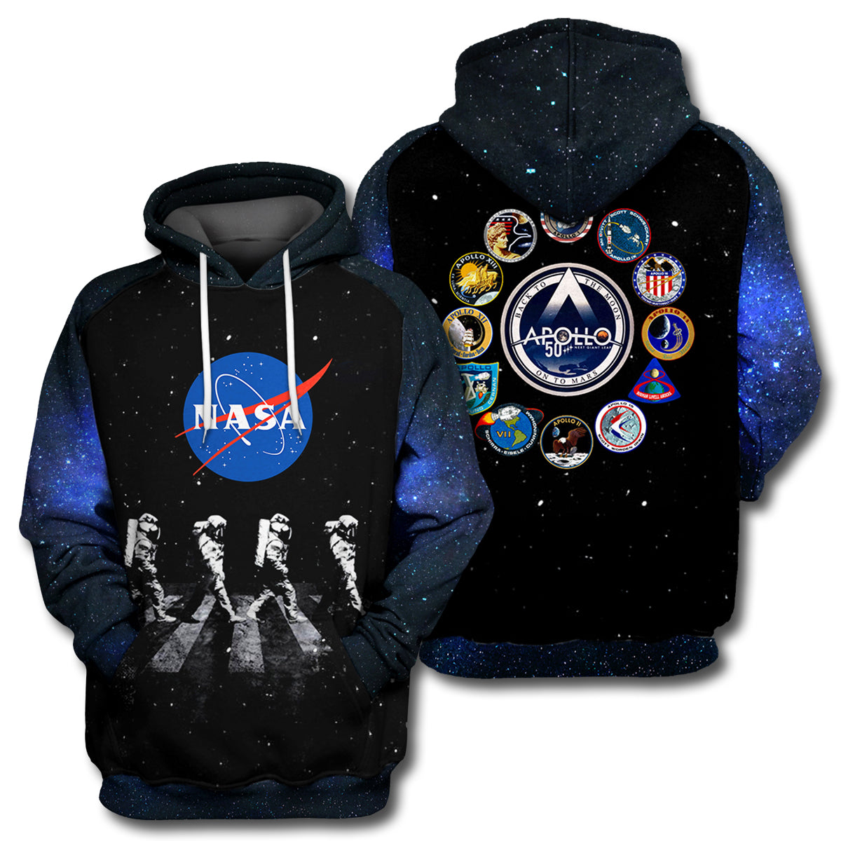 Unifinz NASA T-shirt Apollo 11 Walking Astronauts T-shirt Amazing NASA Hoodie Sweater Tank 2022