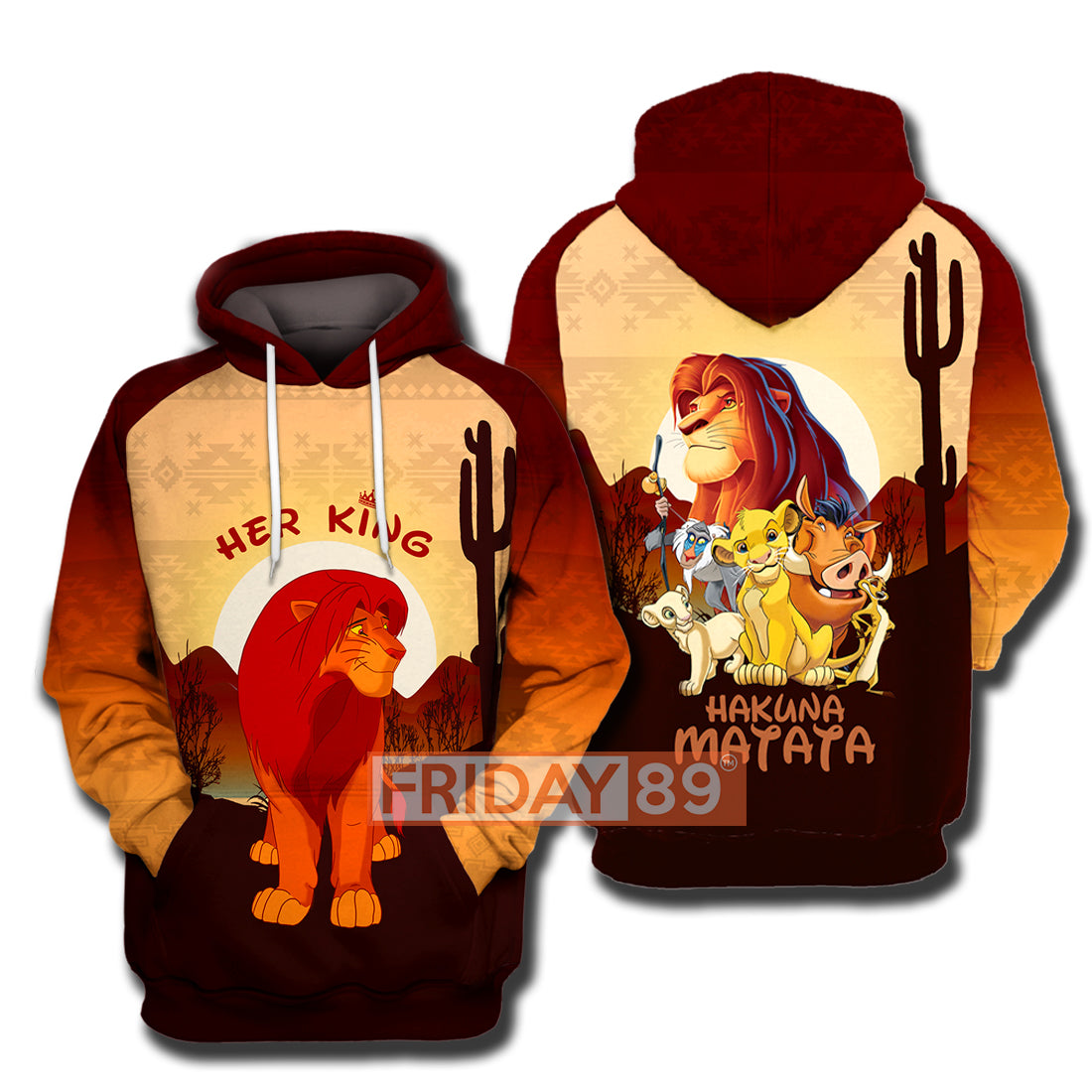 Unifinz DN LK T-shirt Her King Simba Hakuna Matata DN LK Hoodie DN LK Shirt Sweater Tank DN LK Couple Hoodie 2022