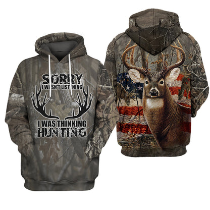 Unifinz Hunting Hoodie I was thinking Hunting 3D T-shirt Awesome Hunting Shirt Sweater Tank 2022